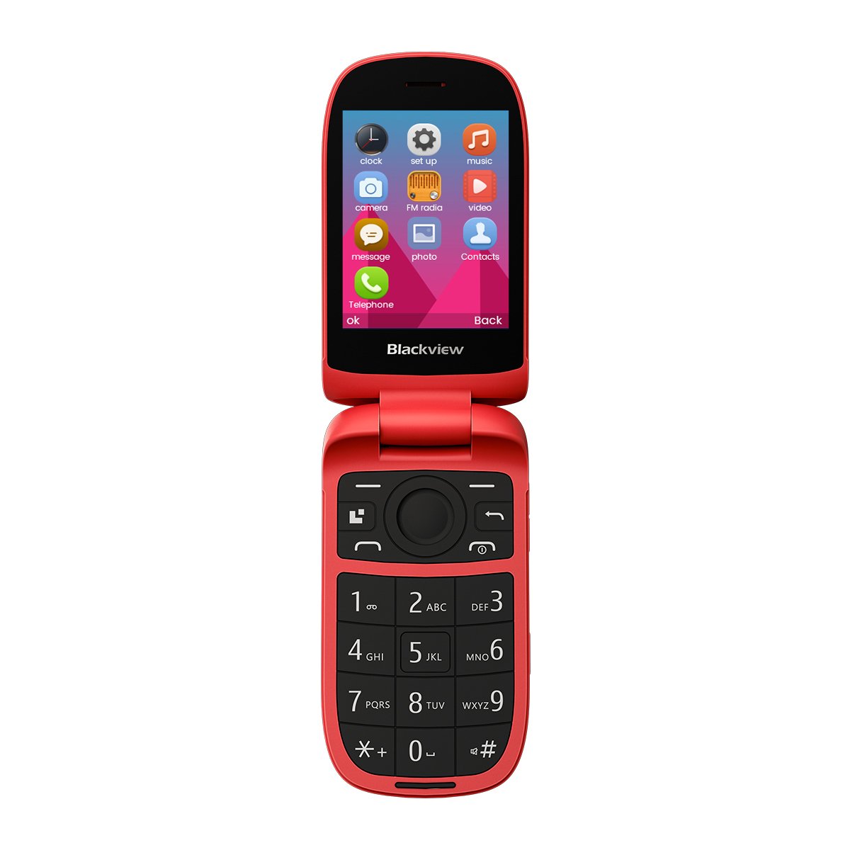 Blackview N2000 Flip Phone 1500mAh 48MB+128MB Two Display SOS RTOS Fast Quick Call Dial Push Button Folded 3G 4G Smartphone